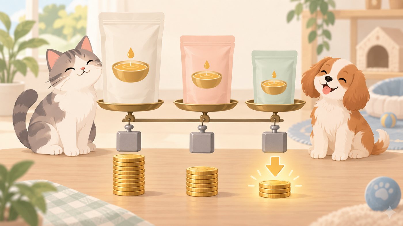 金のだしのカップとパウチを並べたイメージ