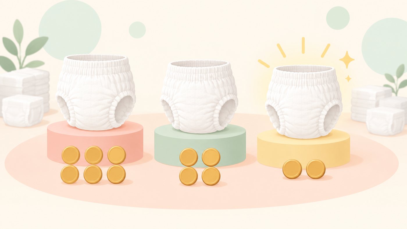 主食の大袋とおやつの袋を分けて並べるイラスト