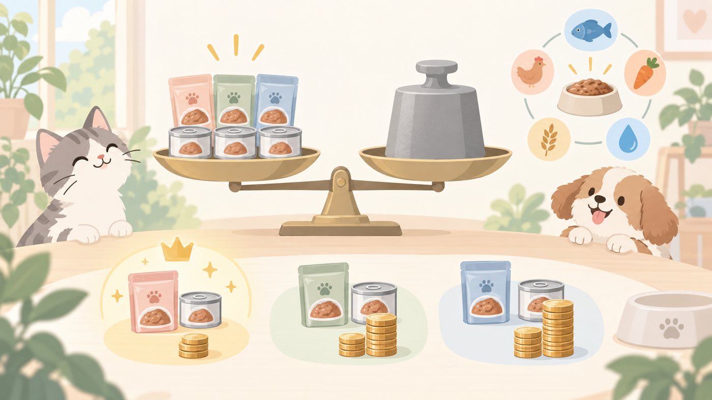 85gの缶詰ドッグフードを並べたイラスト