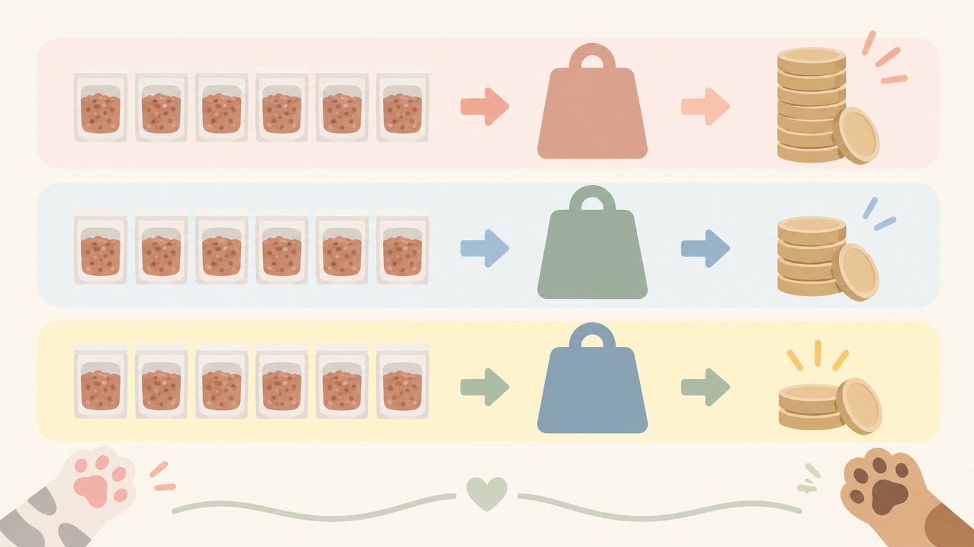85gの缶詰の内容量と缶数を数えるイラスト