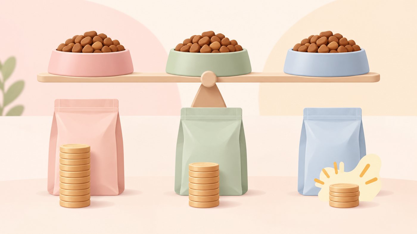 缶とパウチ、未開封の袋を分けて保管するイラスト