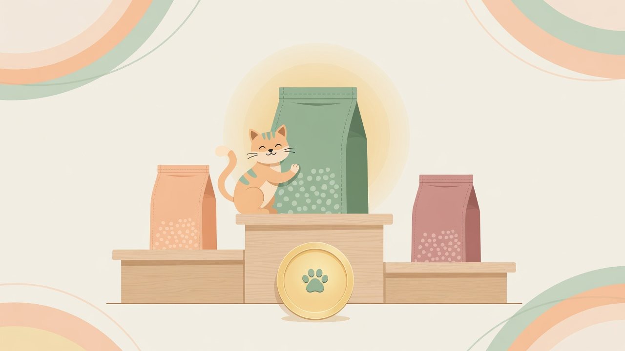 12袋入りの猫用パウチを内容量ごとに並べて比べるイラスト