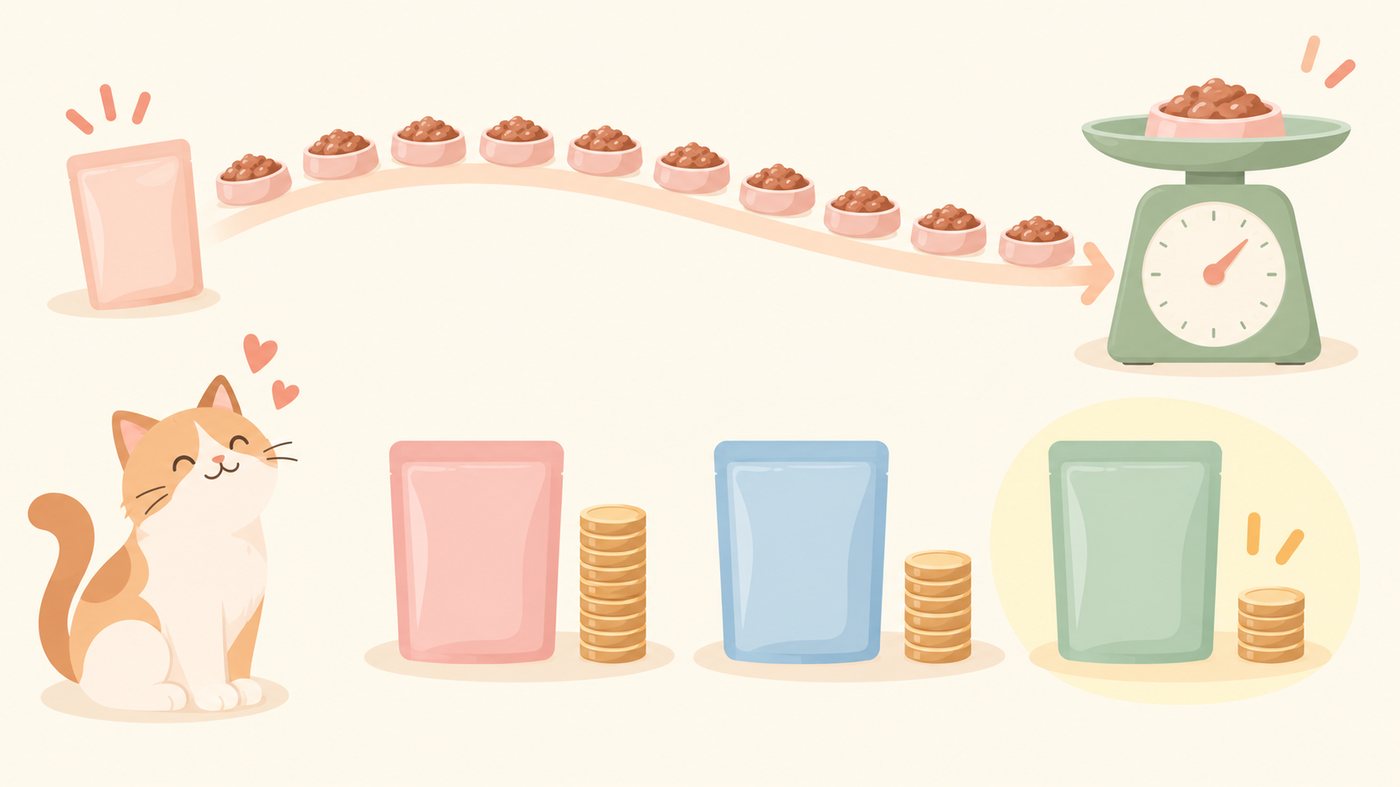 カップの内容量と入数から単価を計算するイラスト