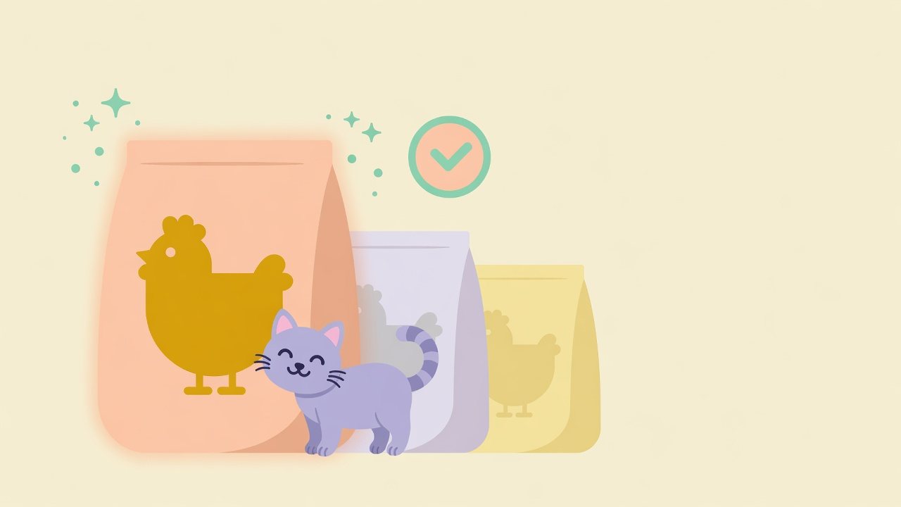 猫用パックと犬用レトルト・缶を分けて並べたイラスト