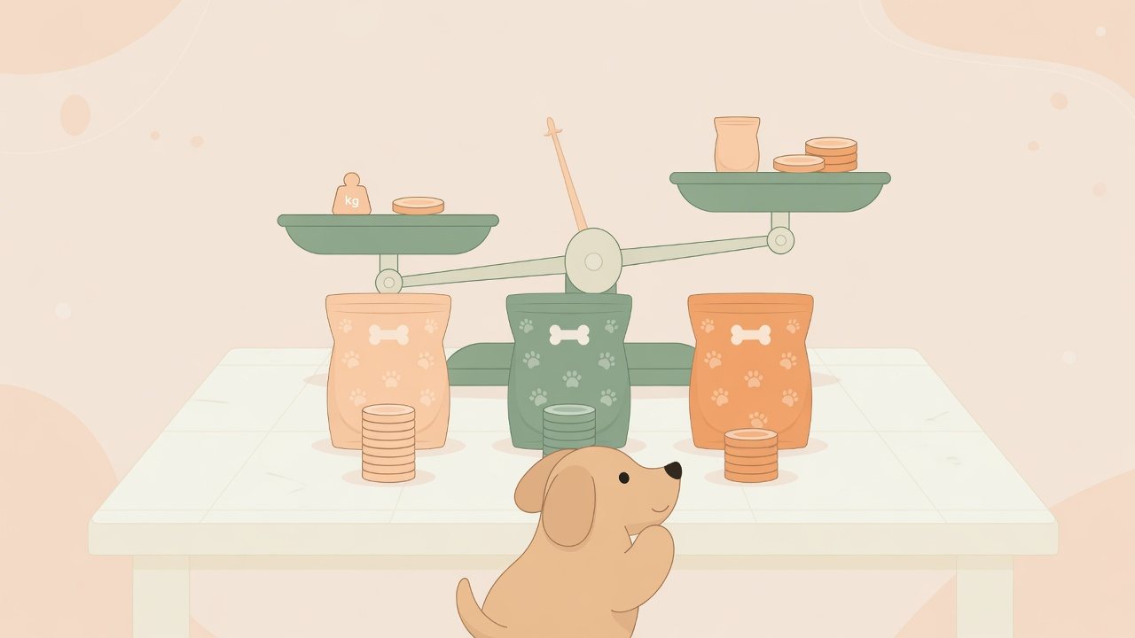 35gの犬用ペットフードを1g単価で比べるイメージ