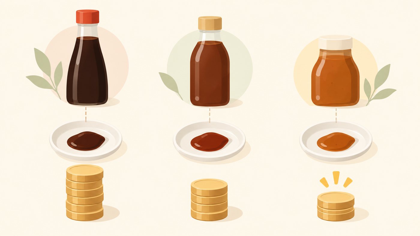 少ない入数とまとめ買いで置き場所が変わることを示すイラスト