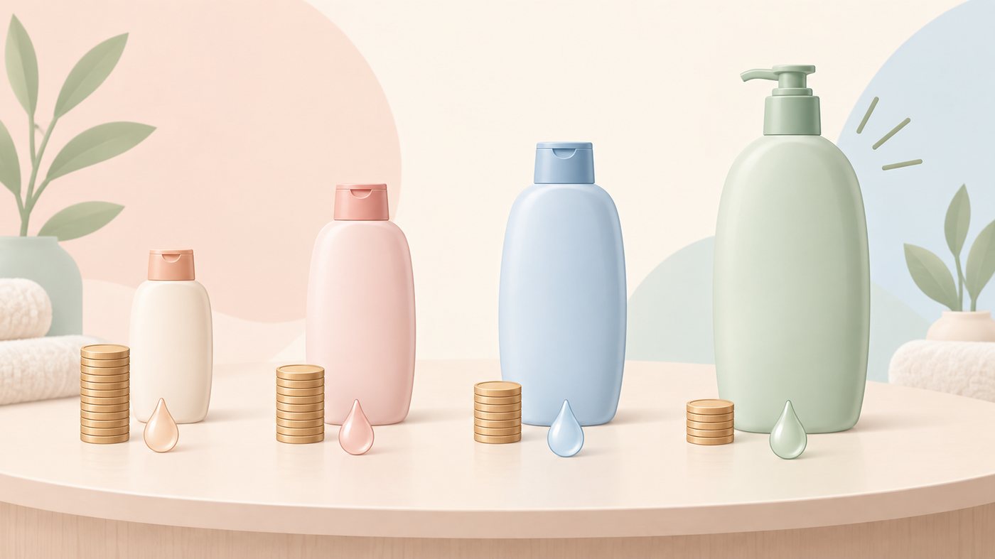 1袋・大袋・セット・ポンプの4つの荷姿を並べたイラスト