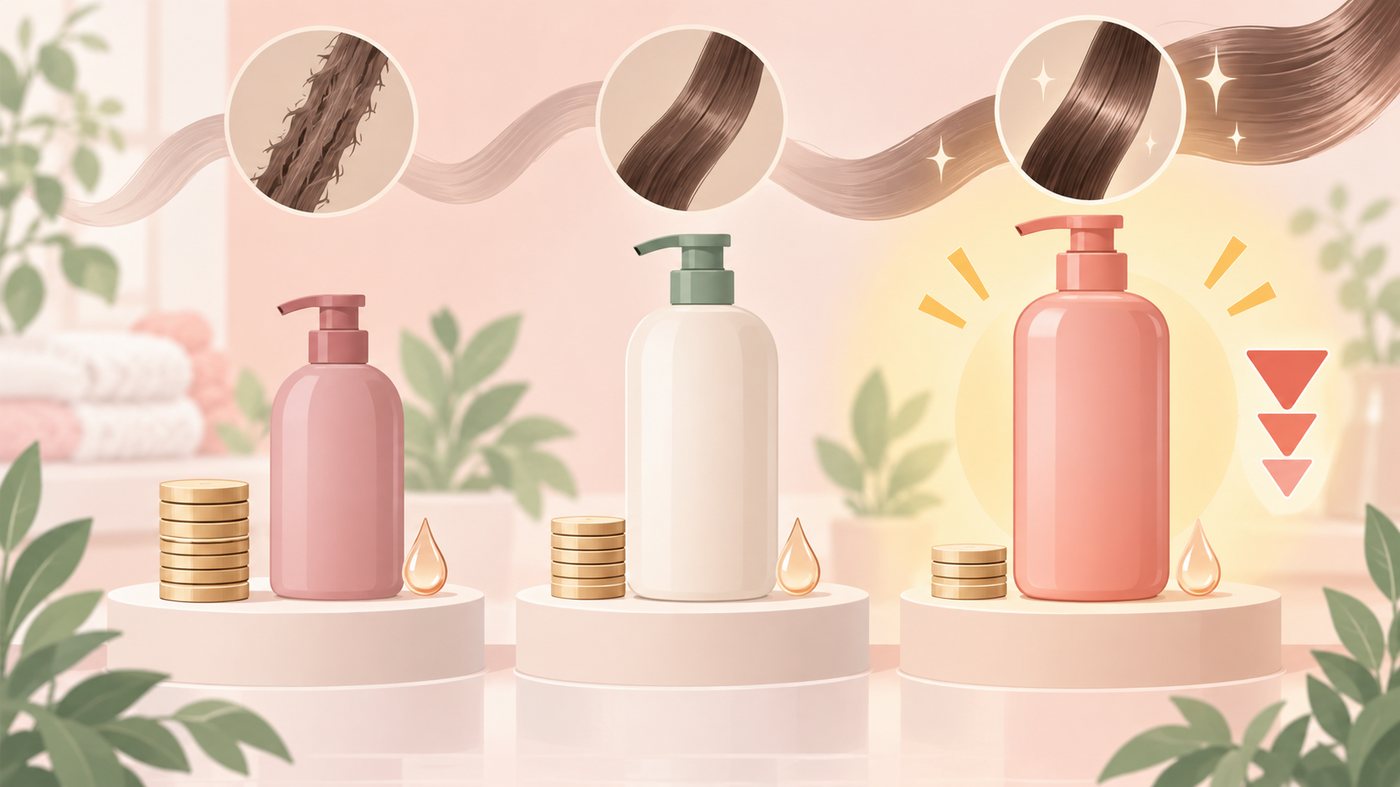 詰替袋の量と単価を比べるイラスト