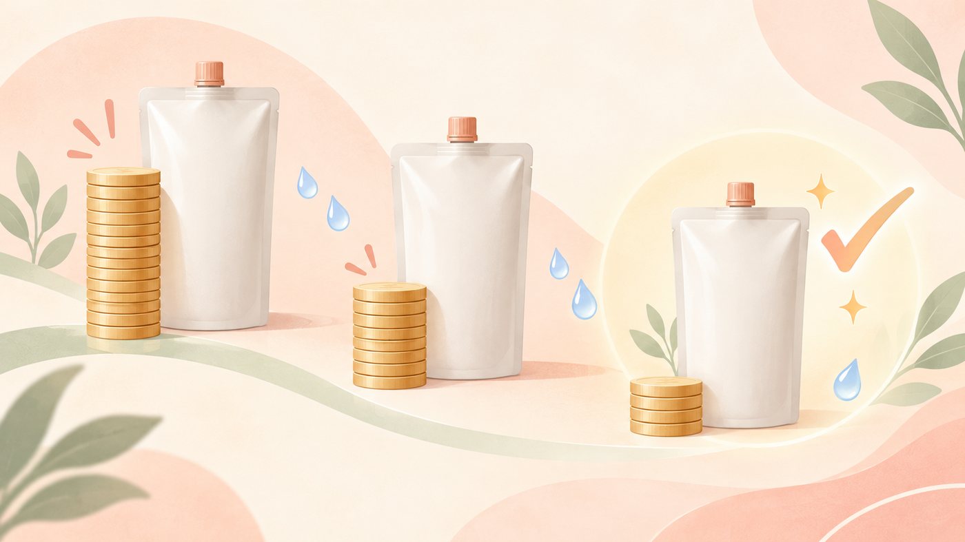 1袋とまとめ買いを比べるイラスト