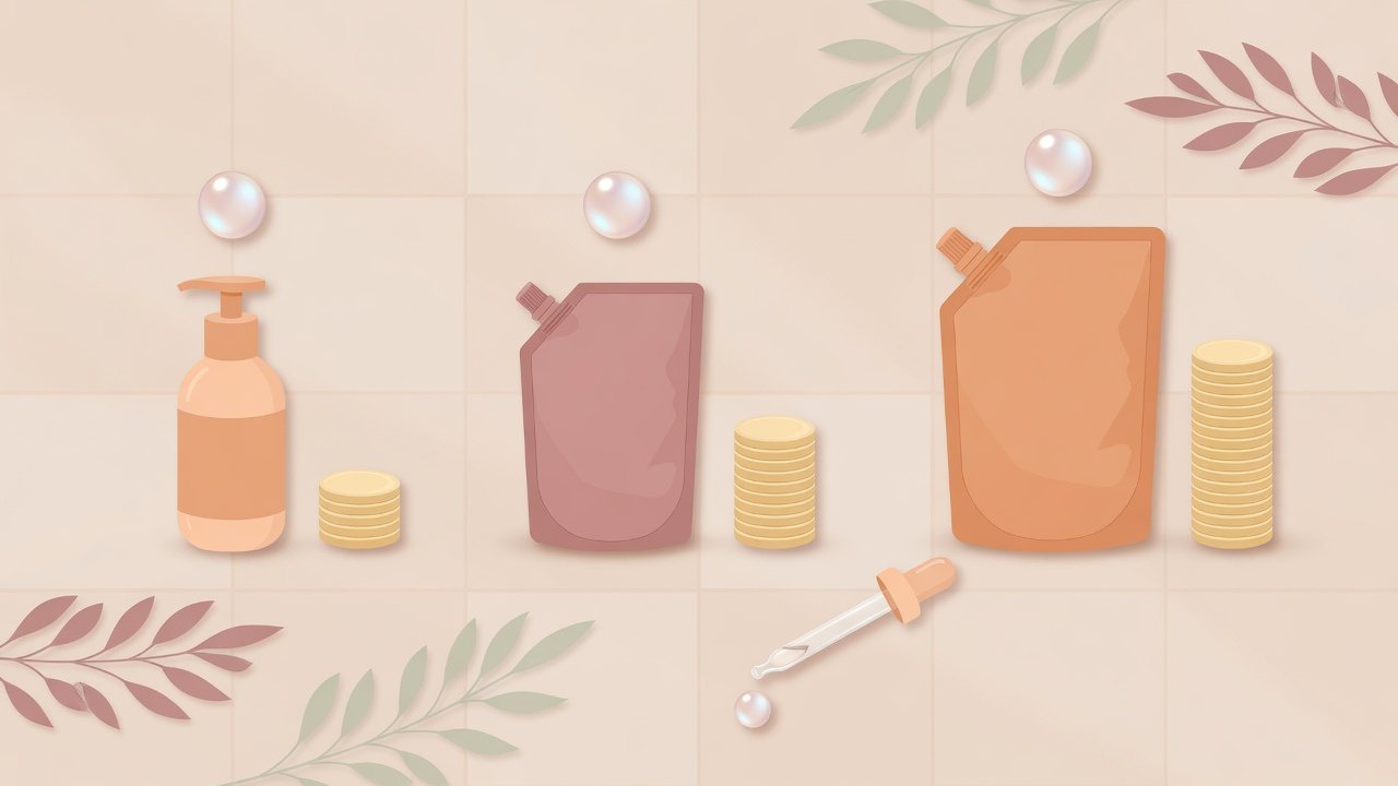 詰替の袋数と内容量から1gあたりを計算するイラスト