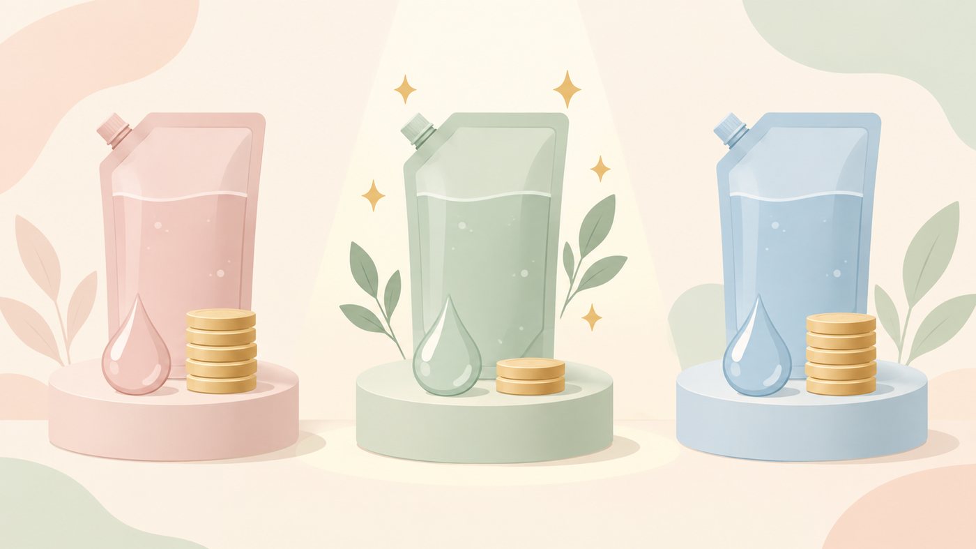 1袋・まとめ買い・大口の3段階を並べたイラスト