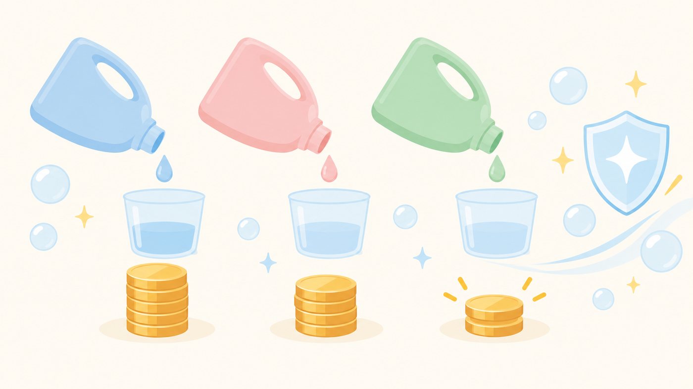 300mLの詰替の袋を1mLあたりの単価で比べるイラスト