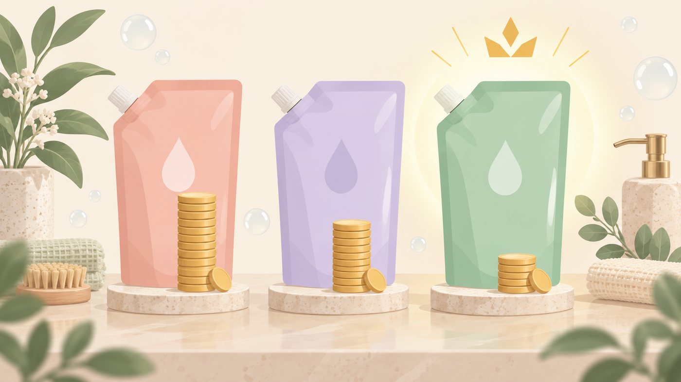 まとめ買いと少量買いを比べるイラスト