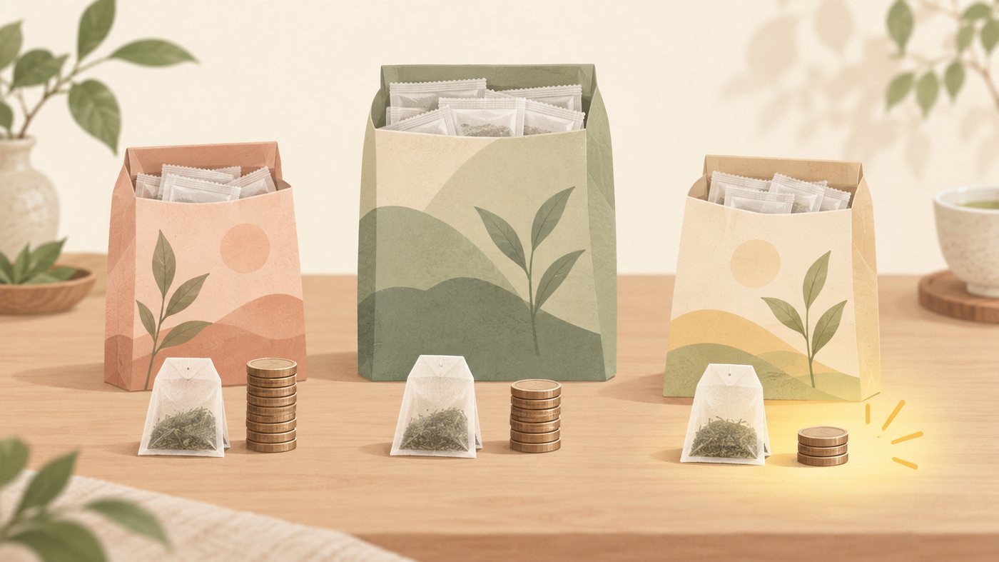 単品とまとめ買いと大量ストックを置き場所で比べるイラスト