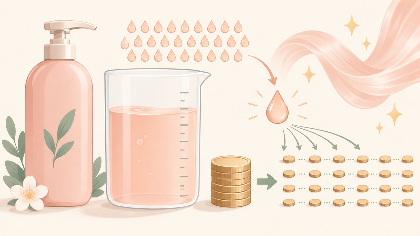 スープの内容量と入数から1gあたりを計算するイラスト