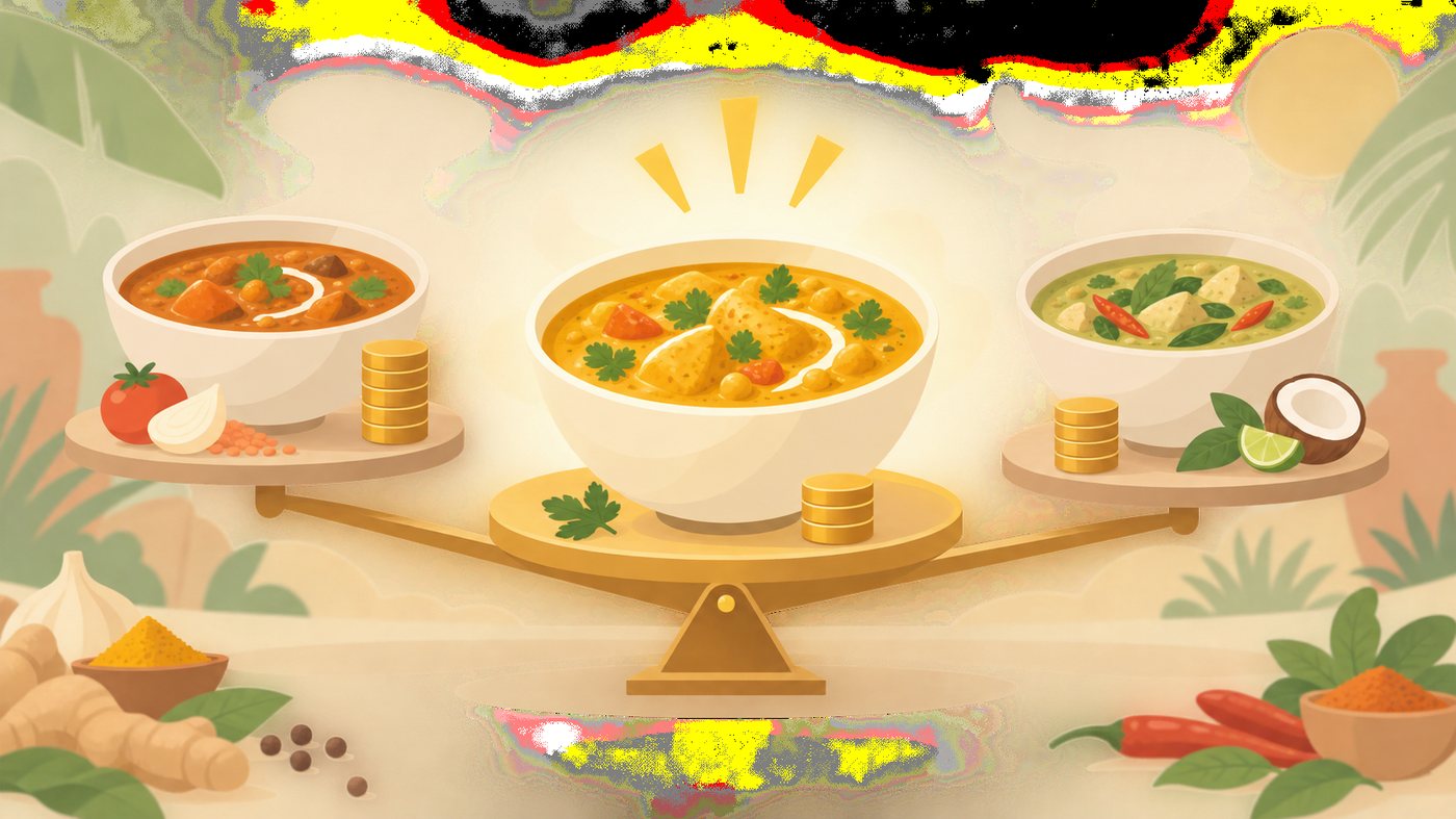スープカレーの1袋の量と入数から1gあたりを出すイラスト
