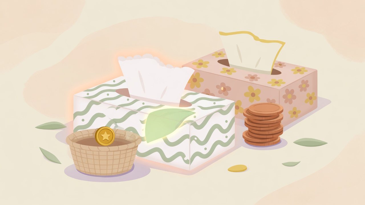 棚・押し入れに箱ティッシュを置き分けるイラスト