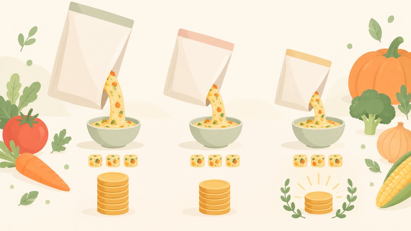 ティッシュを1組あたりの単価で比べるイラスト