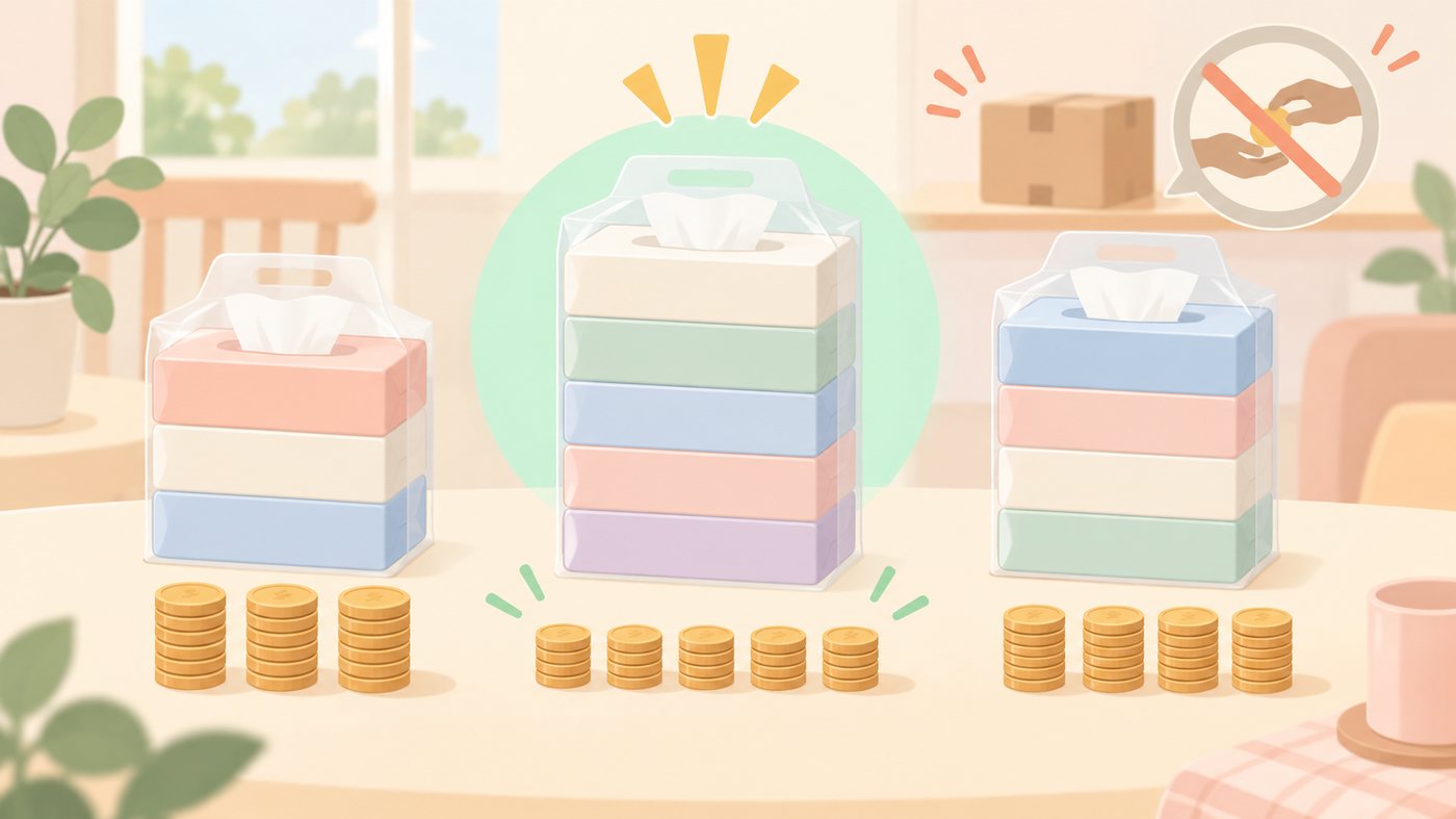 1枚あたりの単価の出し方を示すイラスト