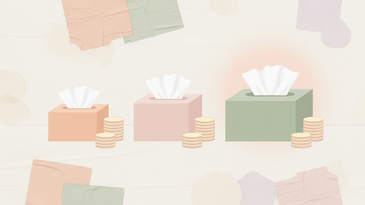 ティッシュを1枚あたりに換算するイラスト