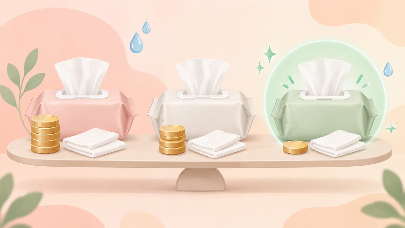 箱ティッシュの単価を組数で割って比べるイラスト