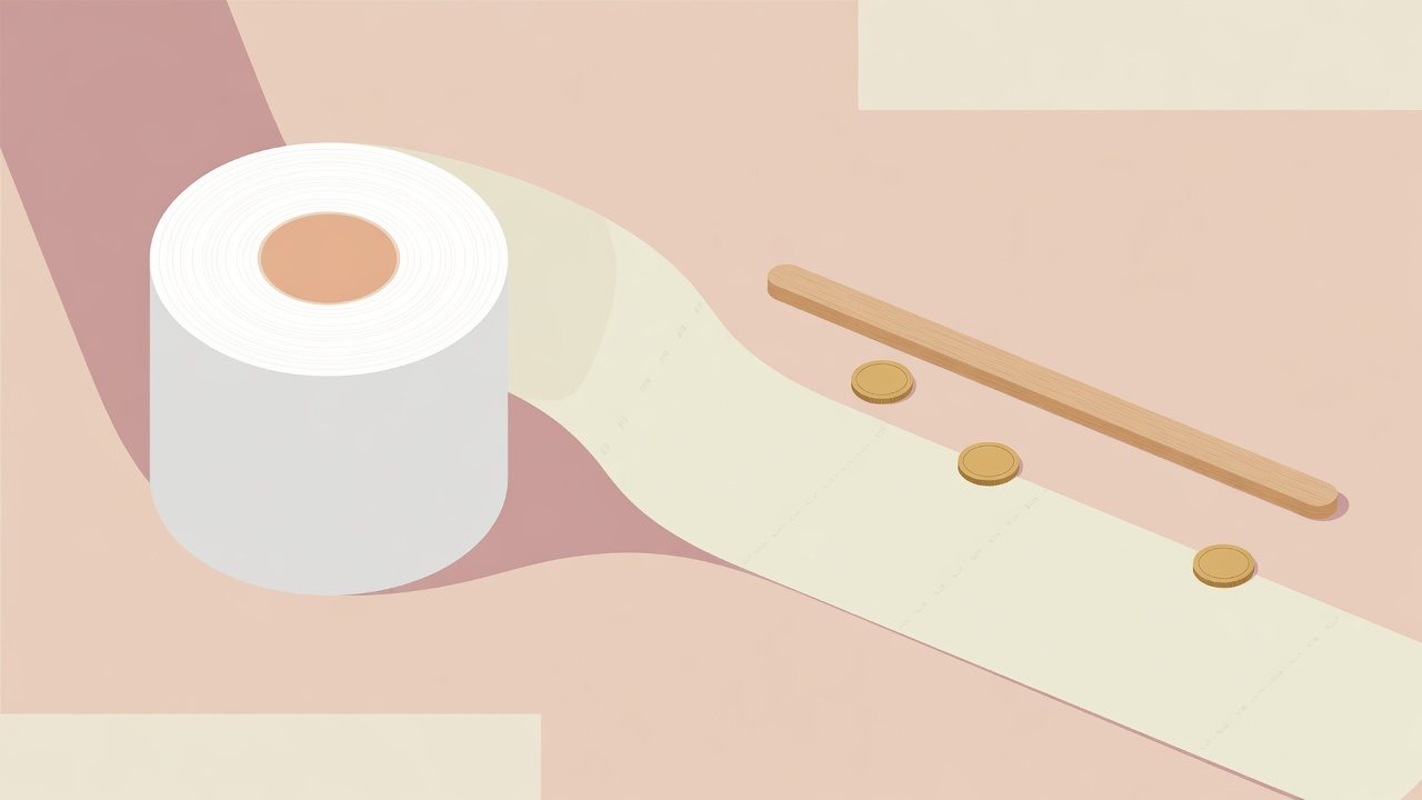 芯なしトイレットペーパーの巻き長を比べるイラスト