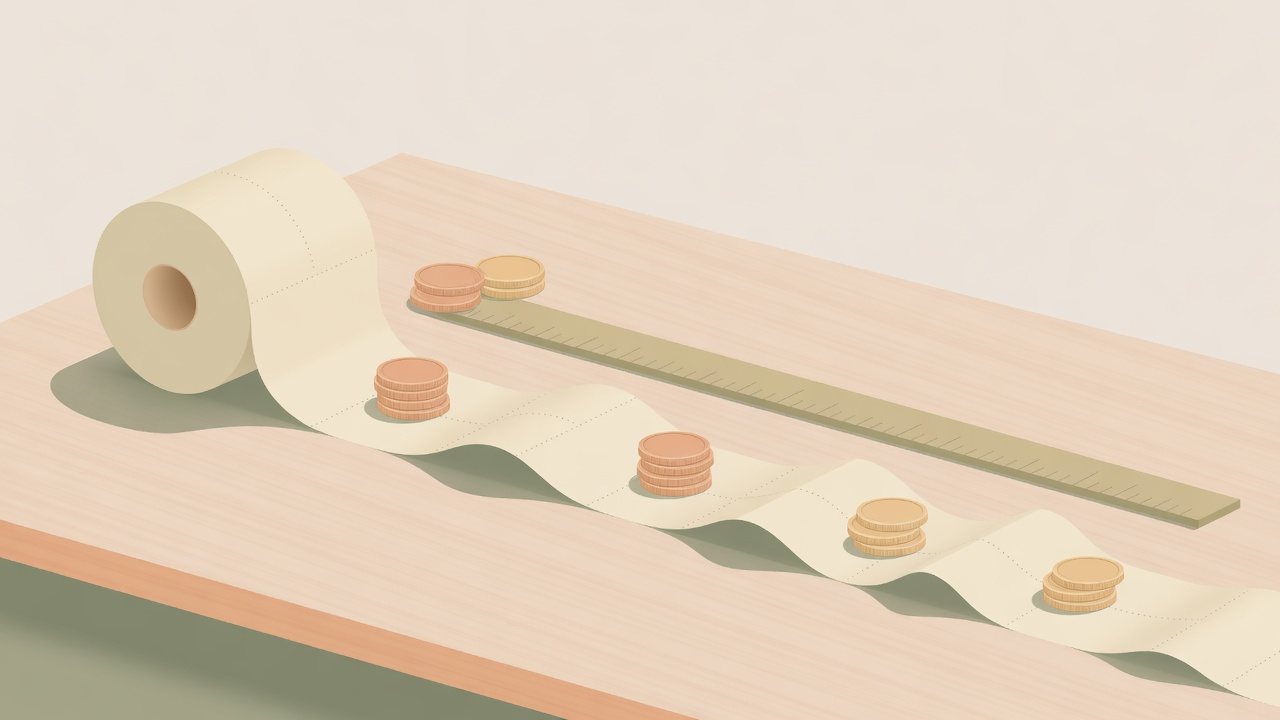 6ロールと中箱とケースを荷姿で分けるイラスト
