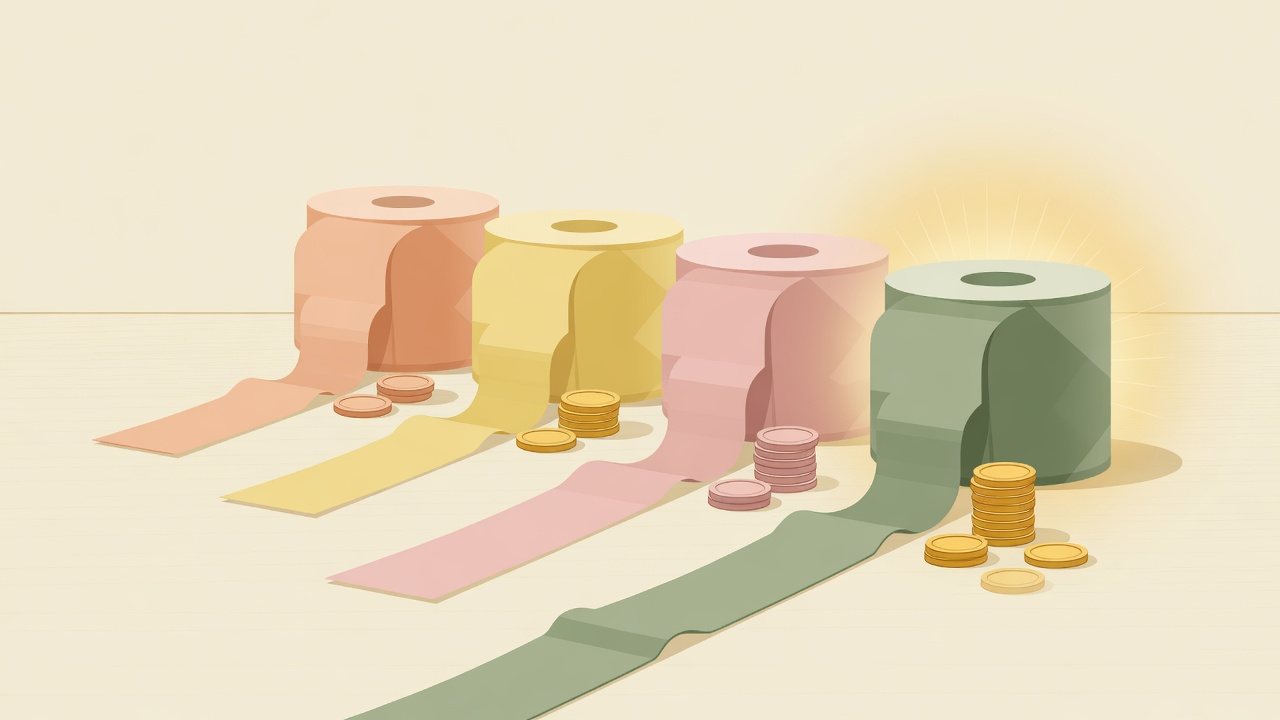 4ロールパックとケースを荷姿ごとに分けるイラスト