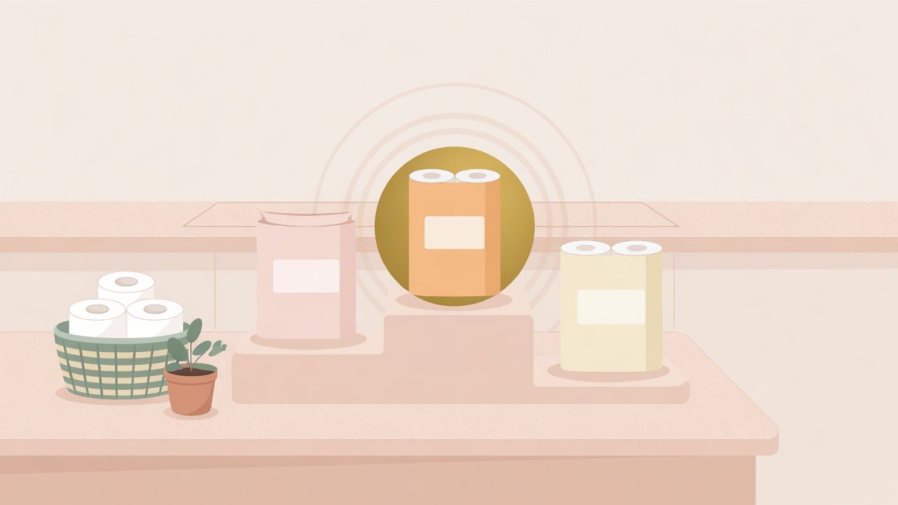 長さの違うスコッティのロールを並べたイラスト