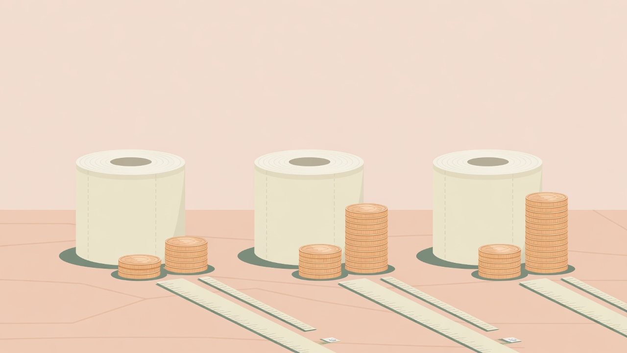 同じ37.5mのロールを本数だけ変えて並べたイラスト