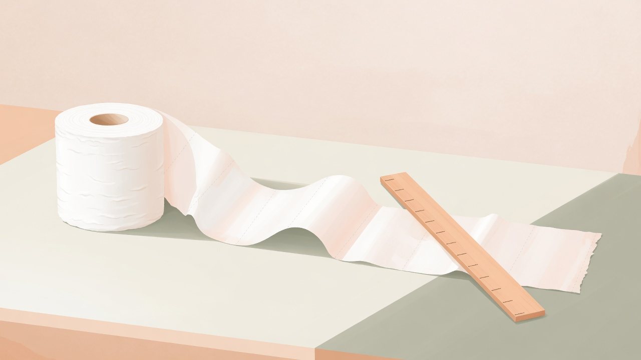 トイレットペーパーの巻きの長さとロール数を比べるイラスト