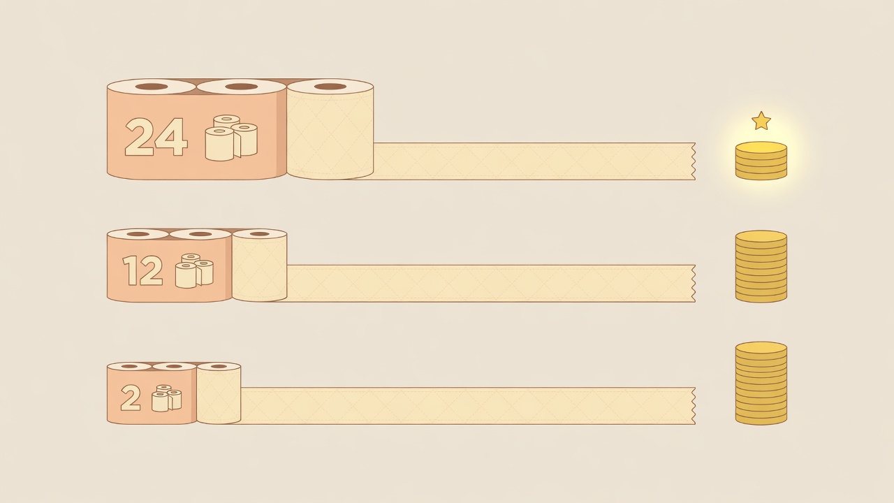 40ロール以上と40ロール未満の荷姿を分けたイラスト