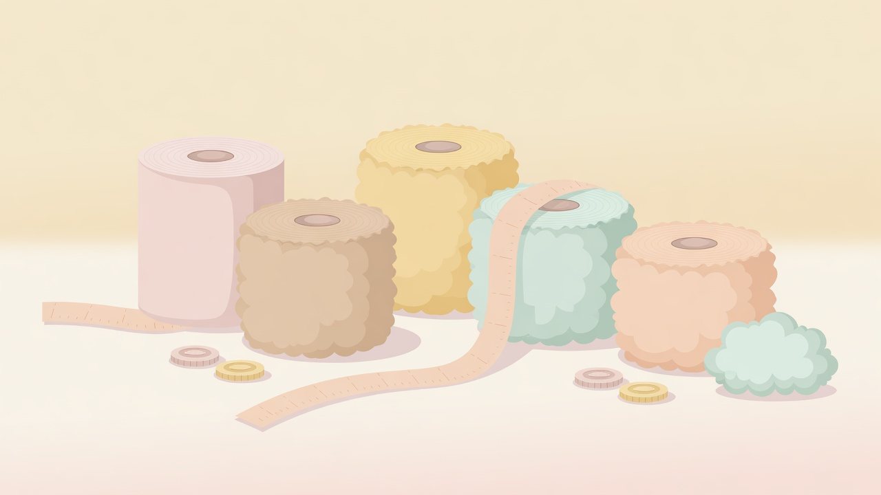 16ロールと40ロールの持ちを比べるイラスト