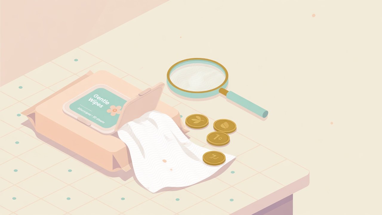 ウェットティッシュの総枚数を計算するイラスト