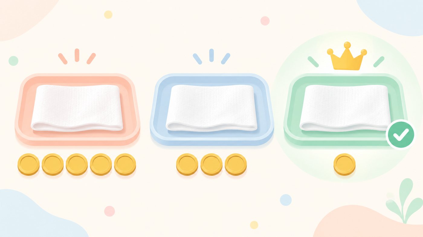 業務用ウェットティッシュを用途と形態で分けたイラスト