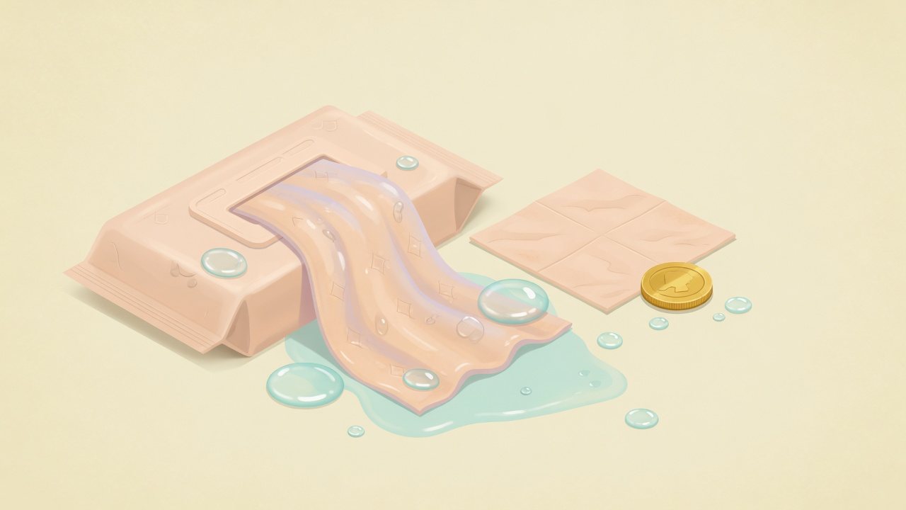 おしりふきのパックを並べて枚数を数えるイラスト
