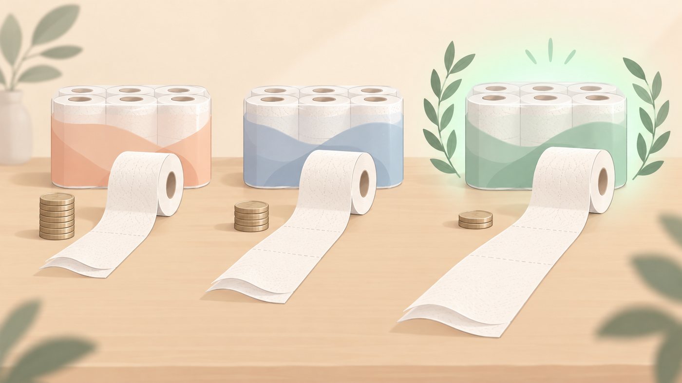 手口ふきの枚数と個数から1枚あたりを計算するイラスト
