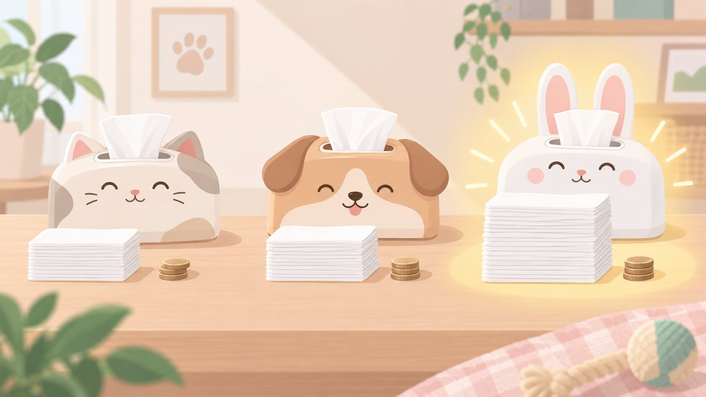 手口ふきのパックが棚に並んでいるイラスト