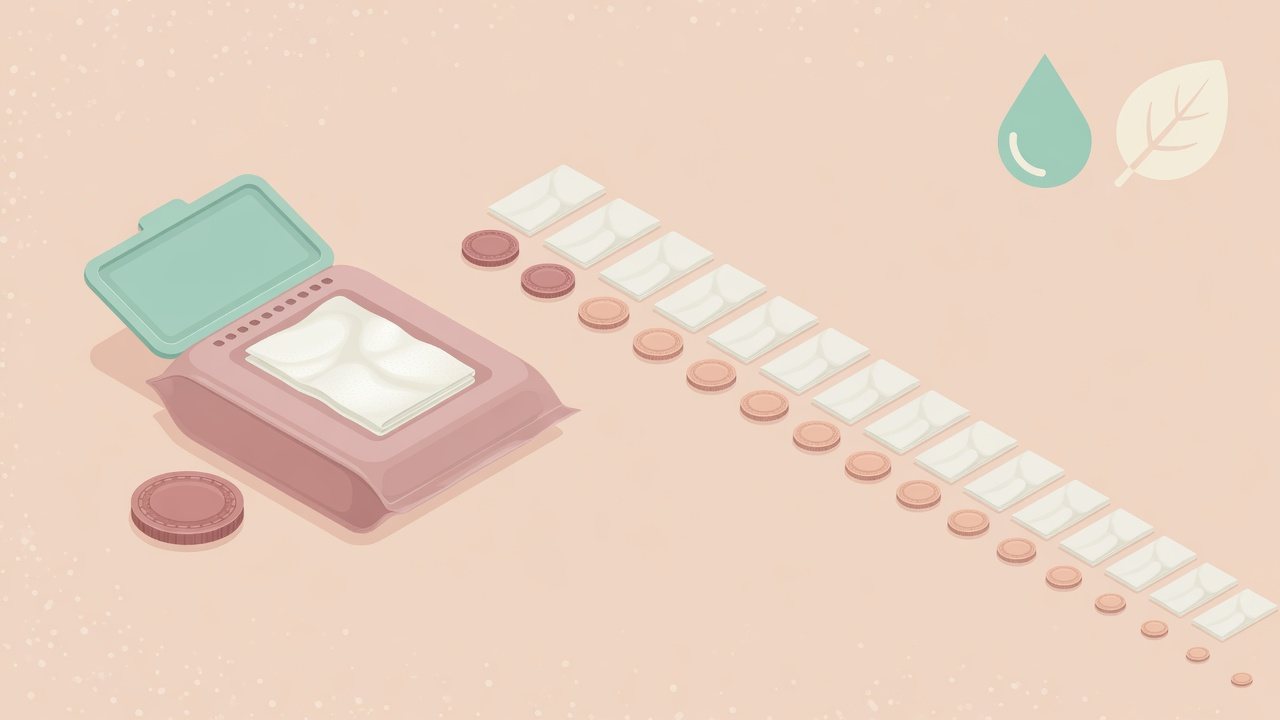 おしりふき・除菌シート・手指用シートを分けて並べたイラスト
