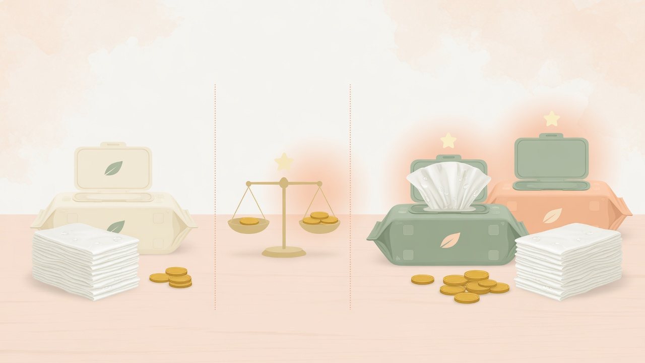 超厚ウェットシートの枚数を数えるイラスト