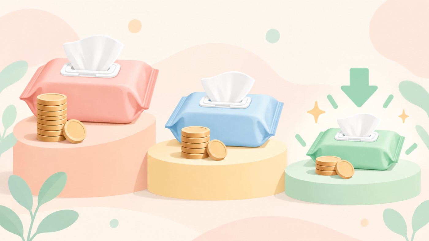 置き場所ごとにウェットシートを配るイラスト