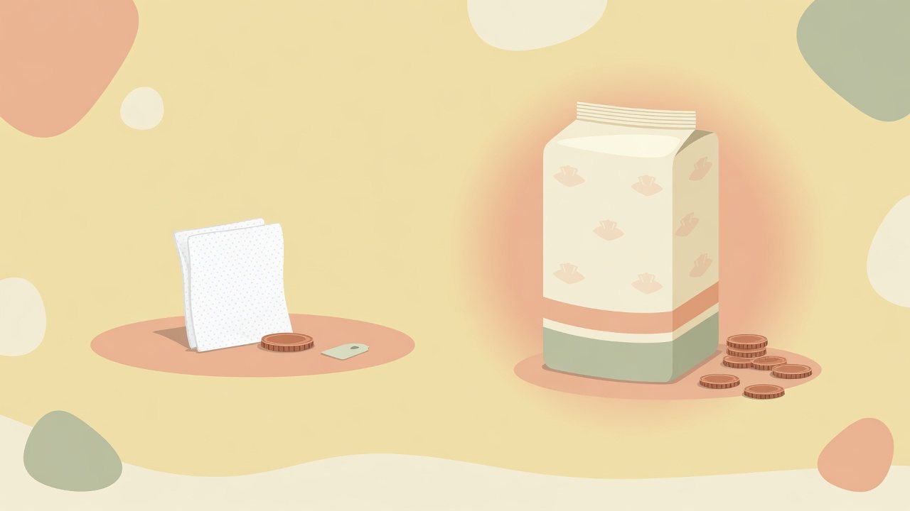 ウェットティッシュの入り枚数と個数から総枚数を計算するイラスト