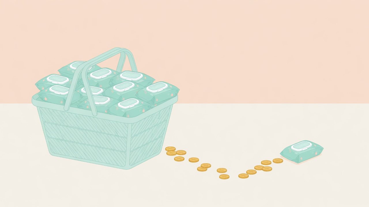 用途と形態でウェットティッシュを分けるイラスト