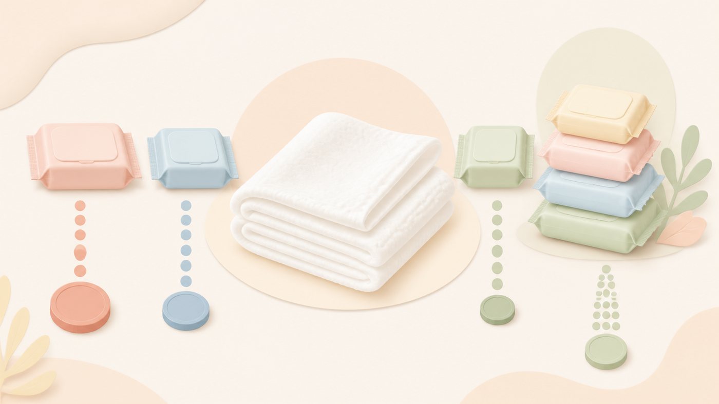 ウェットティッシュを選ぶ3つの視点のイラスト